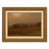 Pintura al óleo de paisaje con marco dorado retro europeo para sala de estar, entrada, pared, pintura decorativa enmarcada de gran venta transfronteriza en Amazon, colgante de pared