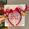 Diadema de Navidad Cabeza de Alce del Bosque Diadema de Cuernos Rojos Pinza para el Cabello Linda para Niñas Accesorios para el Cabello de Navidad para Adultos
