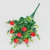 Amazon Ramo de Eucalipto Limón de Siete Ramas Flor Artificial Decoración de Planta Verde Accesorio para Foto Planta Verde Artificial