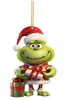Decoración Navideña Nueva para Amazon Transfronteriza Serie del Grinch Colgante para Árbol de Navidad Acrílico Colgante para Coche Hogar