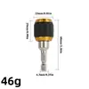Chave de Impacto Elétrica Junta Telescópica Manga com Mola Manga para Broca Sextavada Interna 1/2 a 1/4 Mandril de Broca Cabeça Grande Liberação Rápida 60mm