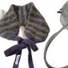 Bufanda tejida linda con orejeras, diseño a rayas, estilo juvenil, gorrito, bufanda estilo coreano, bufanda de doble uso para mujer, versátil y fácil de combinar