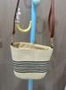 Bolsa de Palha Fashion Feminina 2025 Nova Outono Férias na Praia Bolsa de Ombro Simples Ins Bolsa Cesta de Legumes Bolsa Feminina