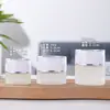 Frasco de Crema de Vidrio con Tapa Acrílica de Gama Alta Botella Portátil Dispensadora de Crema Facial y Loción 30g Frasco Opaco a Prueba de Luz para Cuidado de la Piel