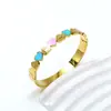 Europeu e Americano ins nova moda pulseira em forma de coração com óleo gota feminina luxo leve temperamento titânio aço 18K pulseira de ouro em estoque atacado