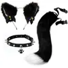 Diadema con Orejas de Gato para Cosplay Joyería de Cola de Gato Hecha a Mano Lindo Accesorios para el Cabello de Chica Gato Orejas de Animal Set de Accesorios de Cola de Animal