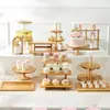 Mesa de Té de Cumpleaños, Soporte de Exhibición para Pausa del Té, Estante para Pasteles y Bocadillos, Soporte de Exhibición para Mesa de Postres, Artículos de Decoración, Juego de Estantes para Postres