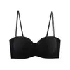 Sujetador Transparente con Cierre Frontal y Strass Brillante para Mujeres con Busto Pequeño, Push-Up, sin Tirantes, Invisible, Antideslizante, sin Costuras, Espalda Hermosa, sin Aros