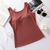 Camisola interior de verano de talla grande con almohadilla para el pecho, ropa interior para mujer, nueva prenda exterior con copa fija, sujetador integrado en la espalda, ropa interior