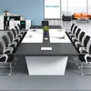 Mesa de Conferencias Moderna Simple Mesa Larga Escritorio de Oficina y Combinación de Sillas Muebles Pequeños para Oficina de Negociación Mesa de Capacitación