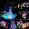 Luzes de Fio de Cobre Solares para Exterior Luzes de Jardim Luzes de Fio de Cobre para Festa Luzes Solares Mini de Fio de Cobre Coloridas