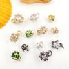 Colgante de Flor de Mostaza de Bola Pequeña de Zirconia con Preservación de Color Oro de 14K Material de Accesorios para Colgante de Collar y Aretes de Joyería DIY