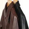 Ropa de Cuero para Hombre Ajustada Nueva Moda Estilo Coreano Atractiva Chaqueta Parker Ropa Casual Solapa Chaqueta Abrigo para Hombre de Mediana Edad