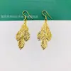 Brincos de Folha Oca Live Supply Brincos de Latão Banhado a Ouro Brincos Longos com Franja Atacado