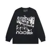 Nova Camiseta de Base Melancólica Rica de Segunda Geração Erd Sketch Graffiti Solta Casual de Manga Longa Marca Tendência Masculina e Feminina Camiseta de Manga Longa