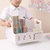 Suporte de Aparador de Livros Rebound com Alto Valor Estético, Caixa Organizadora Porta-Canetas, Porta-Canetas de Contagem Regressiva para Mesa, Organizador de Canetas Multifuncional