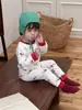 Roupas Infantis 2025 Novo Estilo Coreano Pijama de Inverno Infantil Conjunto de Duas Peças Roupa de Casa para Meninos