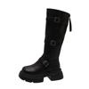 Botas Altas Largas Versátiles de Moda Cómodas Botas Altas Otoño Invierno Nueva Primavera Otoño Pequeñas Adelgazantes Botas Martin de Suela Gruesa Mujer