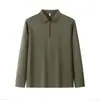 260g Camisa Polo Nueva de Manga Larga con Cuello de Solapa Moda Cuello de Solapa Holgada Polo con Cremallera Ropa de Trabajo para Hombres y Mujeres Estampada