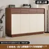 Zapatero de madera maciza color nogal para la entrada del hogar, almacenamiento integrado en cajón de gran capacidad, zapatero de entrada, de pie, contra la pared
