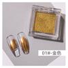 Recomendación de Arte de Uñas Nuevo Japonés Polvo Mágico Espejo Sólido Gradiente Dorado Rosa Champaña Polvo Volador Metálico Galvanizado Caja Cuadrada