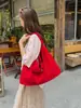 Bolsa de tela de gran capacidad, versátil, ligera, estilo perezoso, para el día a día, 2026, nuevo, color sólido, textura, moda, bolso de axila/hombro