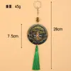 Chaveiro Transfronteiriço Nova Árvore da Vida Decoração Retrô Árvore Redonda Pingente de Borla Verde Pingente