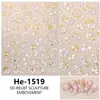 Venta directa transfronteriza pegatinas para uñas con relieve de flor 5D flores de gel tridimensionales ins flor de lirio flor de hielo pegatinas adhesivas para uñas