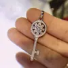 Pingente de Moissanita atacado pingente de diamante chave moissanita cor D colar de diamante AU750 atacado suporte geração