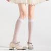 Medias finas de primavera y verano en blanco y negro jk tulipán retro color sólido Lolita calcetines de pantorrilla fábrica al por mayor