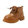 Botas Martin para Niños, Nuevo Estilo Otoño e Invierno, Botas Amarillas para Niños Pequeños, Zapatos Suaves para Caminar para Bebés, Botas de Cuero para Niñas, Botas Cortas para Niños