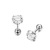 Venta Directa de Fábrica Acero de Titanio Circonita Aretes de Botón de Cuatro Garras Bisel Integrado Diseño de Agujero para la Oreja Poste Delgado Tornillo Bola Clavos para el Cartílago de la Oreja Venta al por Mayor