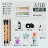 Set de Herramientas de Pigmentos para Pintura China para Principiantes y Estudiantes, Set de Pinceles de 12 Colores para Pinceladas Finas, Set para Clase de Entrenamiento de Pigmentos para Pintura con Tinta