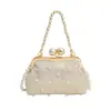 2026 Nuevo Bolso de Mano tipo Clutch de Cadena de Perlas de Diseño Nicho Estilo Coreano, Bolso de Mano Versátil de Moda de Gama Alta