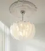 Lámparas de Cristal de Murano Estilo Crema Francesa Lámpara de Lujo Ligero para Sala de Estar Comedor Lámpara Colgante de Atmósfera Cálida para Dormitorio B&B