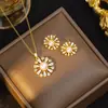 [Acero de Titanio] Collar Moda para Mujer Más Fácil de Combinar Pendientes con Colgante de Perla Diseño de Nicho Joyería de Cadena para Clavícula de Lujo Ligero Alta Gama