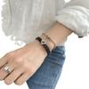 Pulseira de Cruz de Diamante Estilo Retrô Personalizada para Mulheres Estilo Ins Moda Nicho Hip-Hop Versátil Moda Joia de Casal