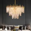 2022 Nuevo Estilo Nórdico Sala de Estar y Comedor Simple y Elegante Postmoderno Gran Candelabro Lujo Ligero Circular Vidrio Cristal Iluminación