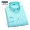 Camisa de Botones Diamante para Hombre Manga Larga Color Sólido Elástica Slim Business Ropa para Hombre Sin Planchar Camisa Blanca para Hombre Business Slim