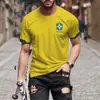2026 Europeu Mais Vendido Impressão 3D Solta Casual Respirável Tendência de Rua Camiseta Masculina de Manga Curta Atacado
