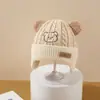 Chapéus de Urso Quentinhos e Fofos para Outono e Inverno, Chapéus com Proteção para Orelhas para Meninos e Meninas, Bebês e Crianças Pequenas, Chapéus de Lã, Chapéus de Tricô para Bebês e Crianças