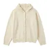 Cárdigan de Punto con Capucha y Botones Estilo Coreano Manga Larga Otoño/Invierno Nuevo Diseño Suave y Esponjoso Holgado Versátil