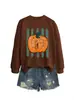 Amazon Ebay Site Independente Moda Casual Estilosa Grafite Lápis Linhas de Abóbora Gola Redonda Manga Longa Moletom Comércio Exterior