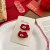 Horquilla de Año Nuevo Estilo Nuevo Dibujos Animados Estrella Roja Corazón Lazo para el Cabello Lindo Versátil de Gama Alta Pinza para el Cabello de Niña Accesorio para el Cabello
