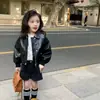 Chaqueta de Cuero para Niña para Primavera y Otoño 2026, Elegante Abrigo de Otoño para Bebés Niñas, Chaqueta de Cuero de Motociclista para Niños, Top Versátil de Moda