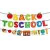 Amazon 2023 transfronteiriço Temporada Escolar decoração desenho animado Maçã ônibus escolar mochila bandeira faixa de flores atacado personalização