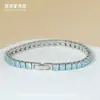 Pulsera de Cadena de Tenis de Acero Inoxidable Estilo Hip-Hop con Circonita Cúbica de Colores, Deslumbrante Pulsera de Joyería de Acero de Titanio, No se Desvanece, Transfronterizo