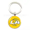 Venta directa de fábrica NFL 32 logos de equipo piedra preciosa del tiempo aleación llavero colgante para coche bolsa en stock