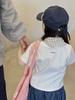 Ropa de Niños Camiseta Básica de Manga Corta Combinable para Todo Niñas Pequeñas y Medianas Color Sólido con Estampado de Letras en la Espalda Casual Top de Verano para Bebé