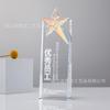 Medalha 2024 Estrela de Cinco Pontas Troféu de Cristal Colorido Feito Sob Medida Lembrança de Reunião Anual de Funcionário Destaque Personalização de Alto Nível